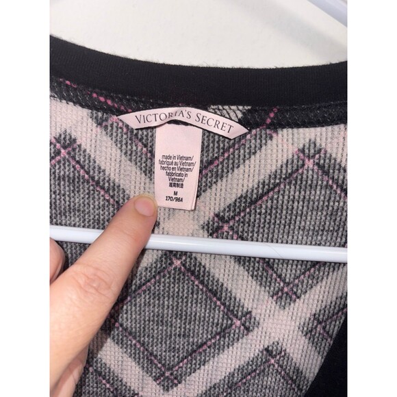 Victoria’s Secret argyle thermal onesie pajamas size M GUC - Picture 7 of 9